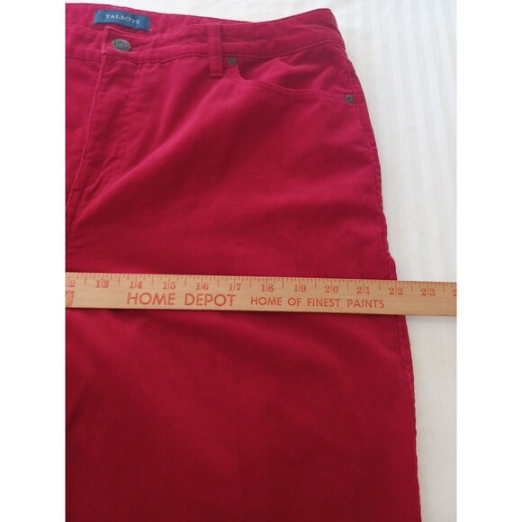 Talbots red corduroy pants 16Petite high rise straight 5-pocket Christmas classi - Picture 9 of 12